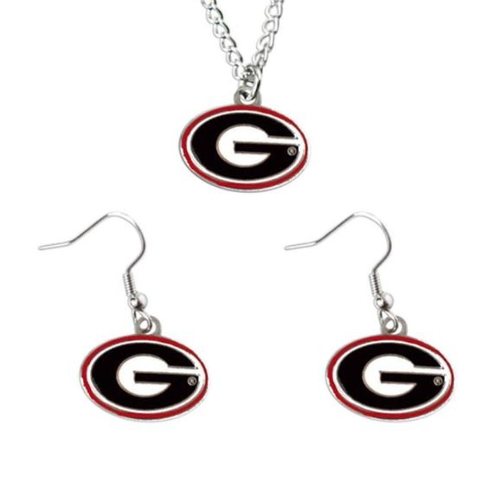 New Aminco NCAA Georgia Bulldogs Logo Earring and‎ Pendant Set, Multi-Coloured
